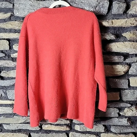 Women's Free People 100% cashmere orange sweater size large - Picture 9 of 9